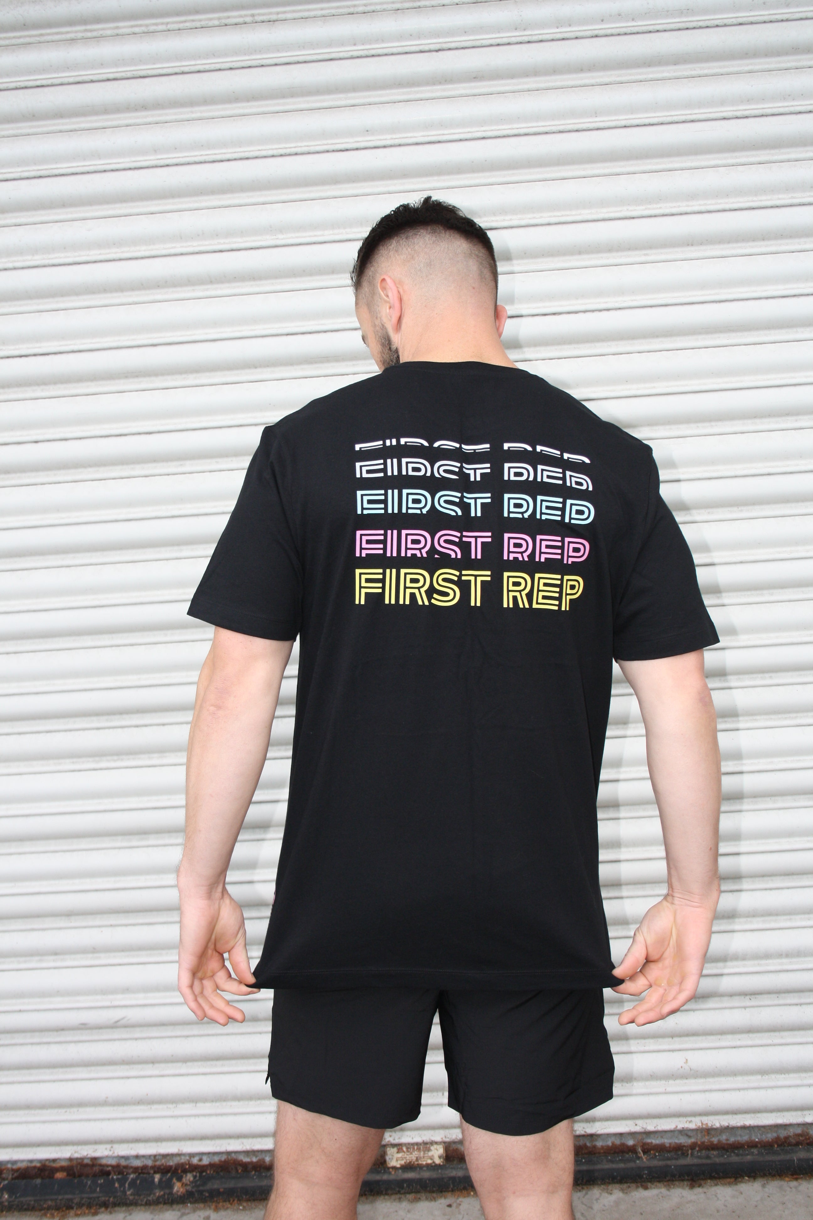 1st Rep Rainbow Back Tshirt