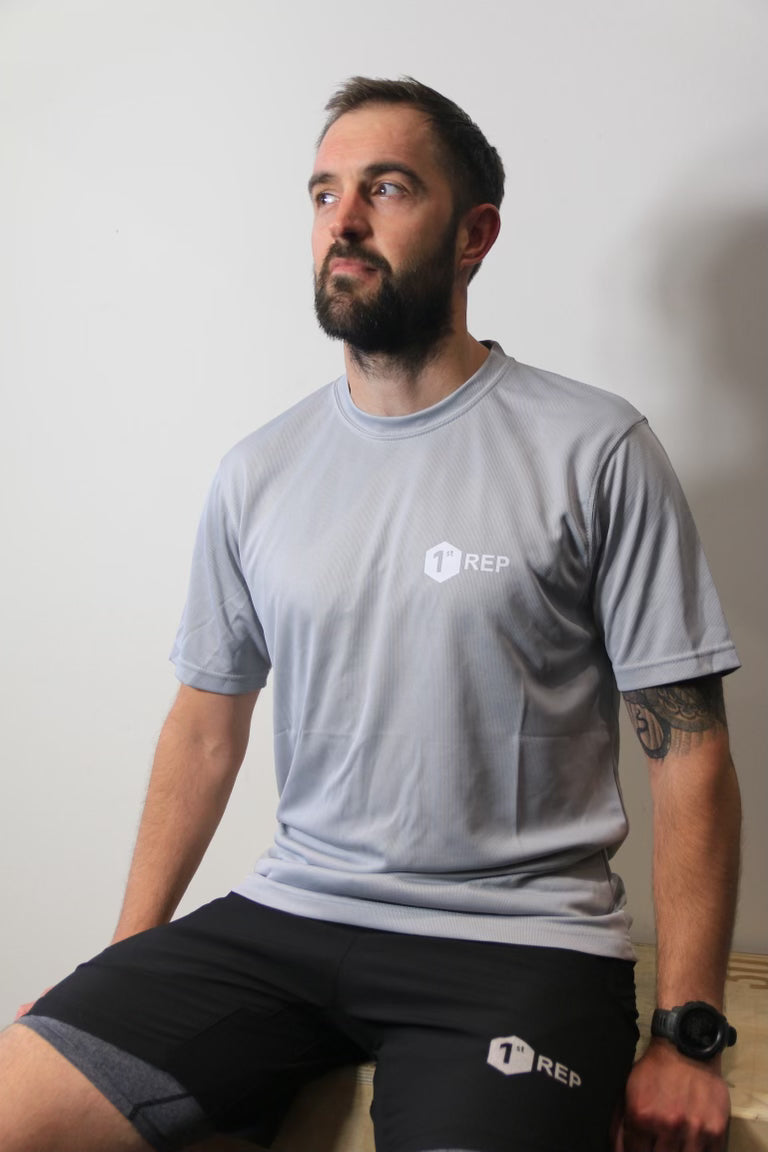 1st Rep Breathable Workout T Heather Grey