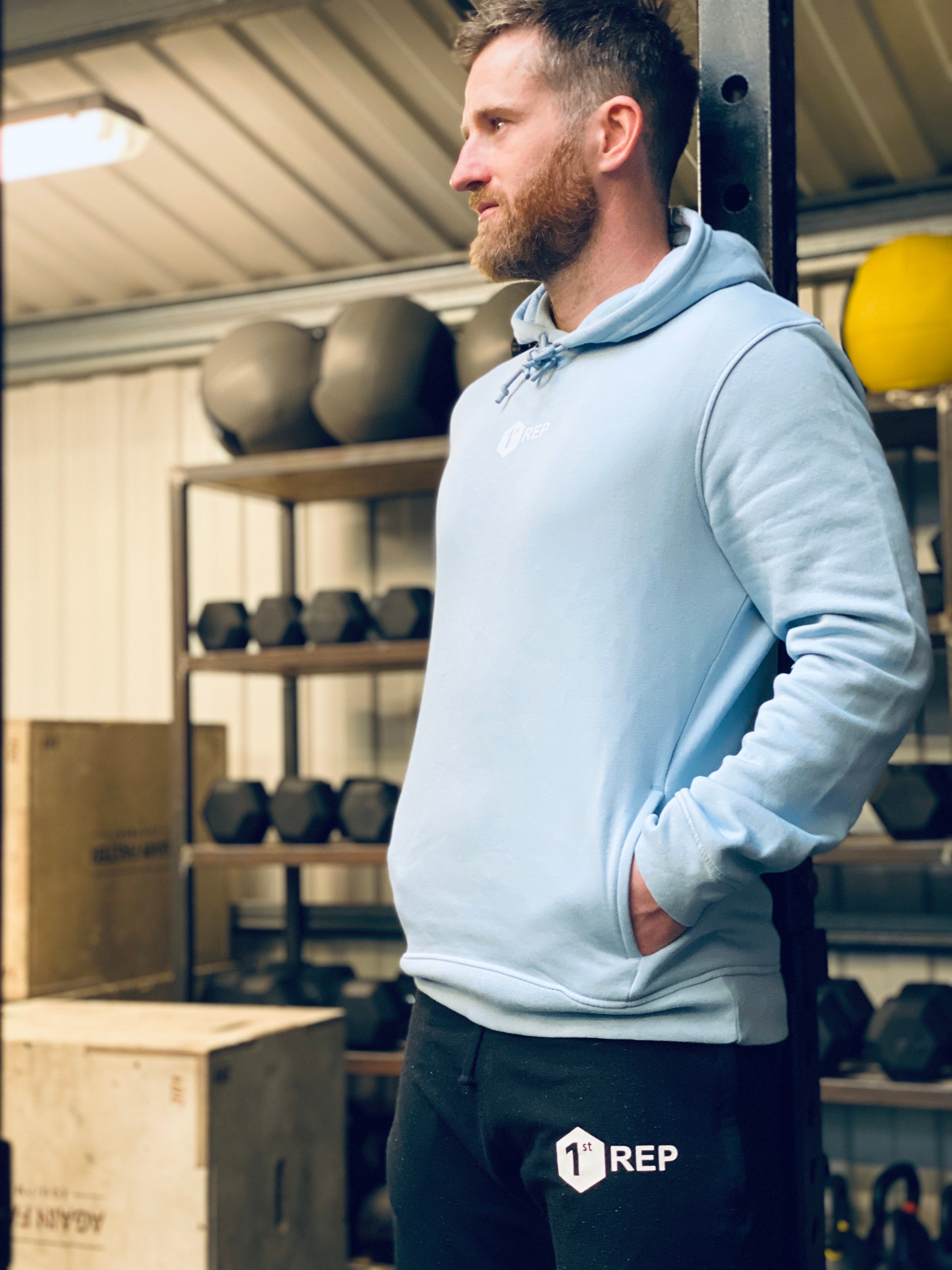 Sky Blue Organic Hooded Sweat