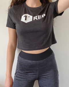 Active Cropped Tee Heather Black