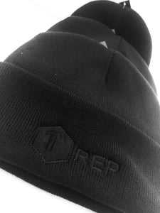 1st Rep Black on Black Beanie