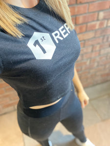 Active Cropped Tee Heather Black