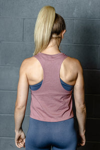 1st Rep Ladies Cropped Tank Heather Mauvre